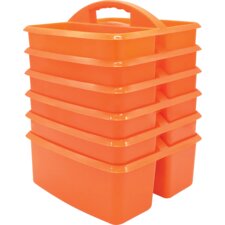Orange Plastic Storage Caddies 6-Pack Orange Plastic Storage Caddies 6-Pack