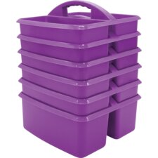 Purple Plastic Storage Caddies 6-Pack Purple Plastic Storage Caddies 6-Pack