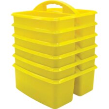 Yellow Plastic Storage Caddies 6-Pack Yellow Plastic Storage Caddies 6-Pack