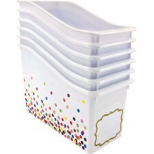 Confetti Plastic Book Bins 6-Pack