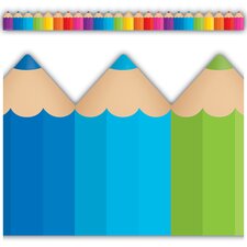 Colored Pencils Die-Cut Border Trim Colored Pencils Die-Cut Border Trim