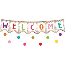 Confetti Pennants Welcome Bulletin Board Display