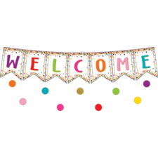 Confetti Pennants Welcome Bulletin Board Display