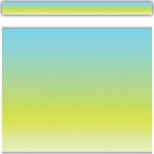 Aqua and Lime Color Wash Straight Border Trim Aqua and Lime Color Wash Straight Border Trim
