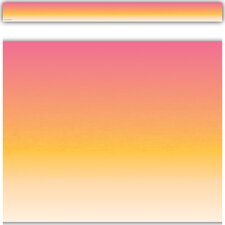 Pink and Orange Color Wash Straight Border Trim