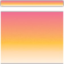Pink and Orange Color Wash Straight Border Trim Pink and Orange Color Wash Straight Border Trim