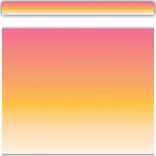 Pink and Orange Color Wash Straight Border Trim