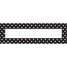 Black Polka Dots Flat Name Plates