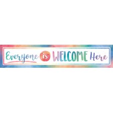 Watercolor Everyone is Welcome Here Banner