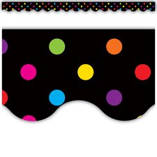 Multicolor Dots on Black Scalloped Border Trim Multicolor Dots on Black Scalloped Border Trim