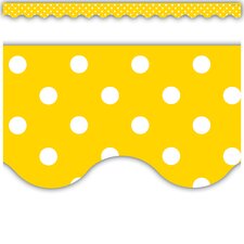 Yellow Polka Dots Scalloped Border Trim Yellow Polka Dots Scalloped Border Trim