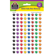 Colorful Paw Prints Mini Stickers Valu-Pak