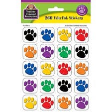 Colorful Paw Prints Stickers Valu-Pak