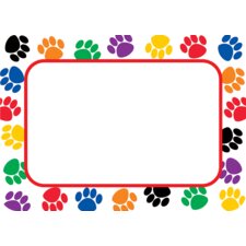 Colorful Paw Prints Name Tags/Labels Colorful Paw Prints Name Tags/Labels