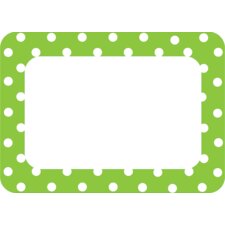 Lime Polka Dots 2 Name Tags/Labels Lime Polka Dots 2 Name Tags/Labels