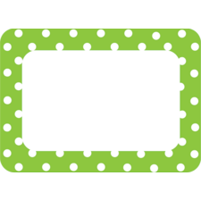 Lime Polka Dots 2 Name Tags/Labels