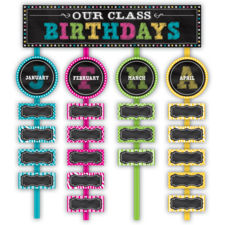 Chalkboard Brights Our Class Birthdays Mini Bulletin Board