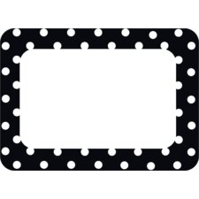 Black Polka Dots 2 Name Tags/Labels