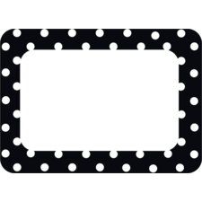 Black Polka Dots 2 Name Tags/Labels Black Polka Dots 2 Name Tags/Labels