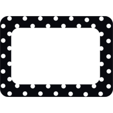 Black Polka Dots 2 Name Tags/Labels