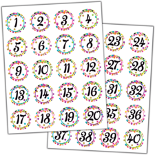 Confetti Numbers Stickers