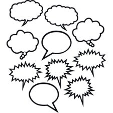 Black & White Speech/Thought Bubbles Accents Black & White Speech/Thought Bubbles Accents