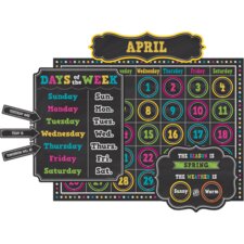 Chalkboard Brights Calendar Bulletin Board Display Set Chalkboard Brights Calendar Bulletin Board Display Set