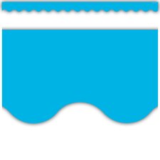 Aqua Solid Scalloped Border Trim Aqua Solid Scalloped Border Trim