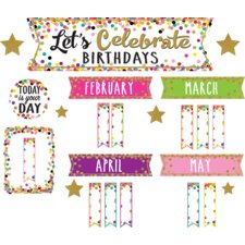 Confetti Let's Celebrate Birthdays Mini Bulletin Board Confetti Let's Celebrate Birthdays Mini Bulletin Board