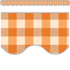 Orange Gingham Scalloped Border Trim