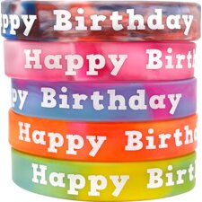 Tie-Dye Happy Birthday Wristbands