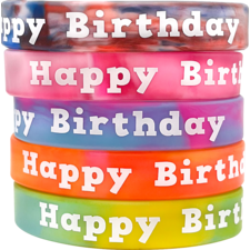 Tie-Dye Happy Birthday Wristbands