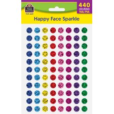 Happy Face Sparkle Mini Stickers Valu-Pak