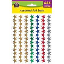 Assorted Foil Stars Stickers Valu-Pak