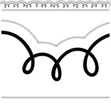 White with Black Squiggles Die-Cut Border Trim White with Black Squiggles Die-Cut Border Trim