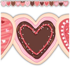 Frosted Heart Cookies Die-Cut Border Trim Frosted Heart Cookies Die-Cut Border Trim