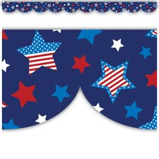 Patriotic Stars Scalloped Die-Cut Border Trim
