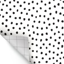 Black Painted Dots Peel and Stick Decorative Paper