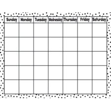 Black Painted Dots on White Calendar Chart