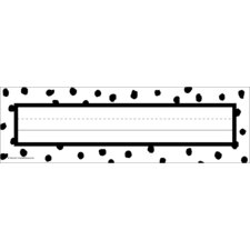 Black Painted Dots on White Flat Name Plates Black Painted Dots on White Flat Name Plates