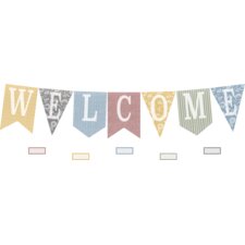 Classroom Cottage Pennants Welcome Bulletin Board