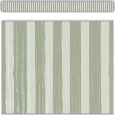 Classroom Cottage Sage Green Stripes Straight Border Trim