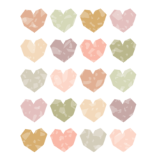 Terrazzo Tones Hearts Stickers