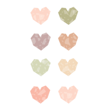 Terrazzo Tones Hearts Mini Stickers