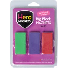 Hero Magnets&trade; Big Block Magnets, Set of 3