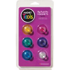 Magnet Tools&trade; Big Push Pin Magnets, Set of 6