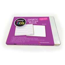 Double-Sided Magnetic Dry-Erase Boards: Lined/Blank, Set of 5