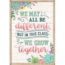 We May All Be Different, but in This Class We Grow Together Positive Poster