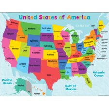 Colorful United States of America Map Chart Colorful United States of America Map Chart