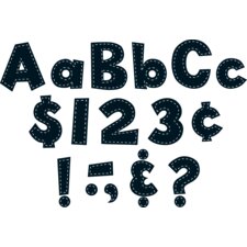 Black Stitch 4" Fun Font Letters Black Stitch 4" Fun Font Letters